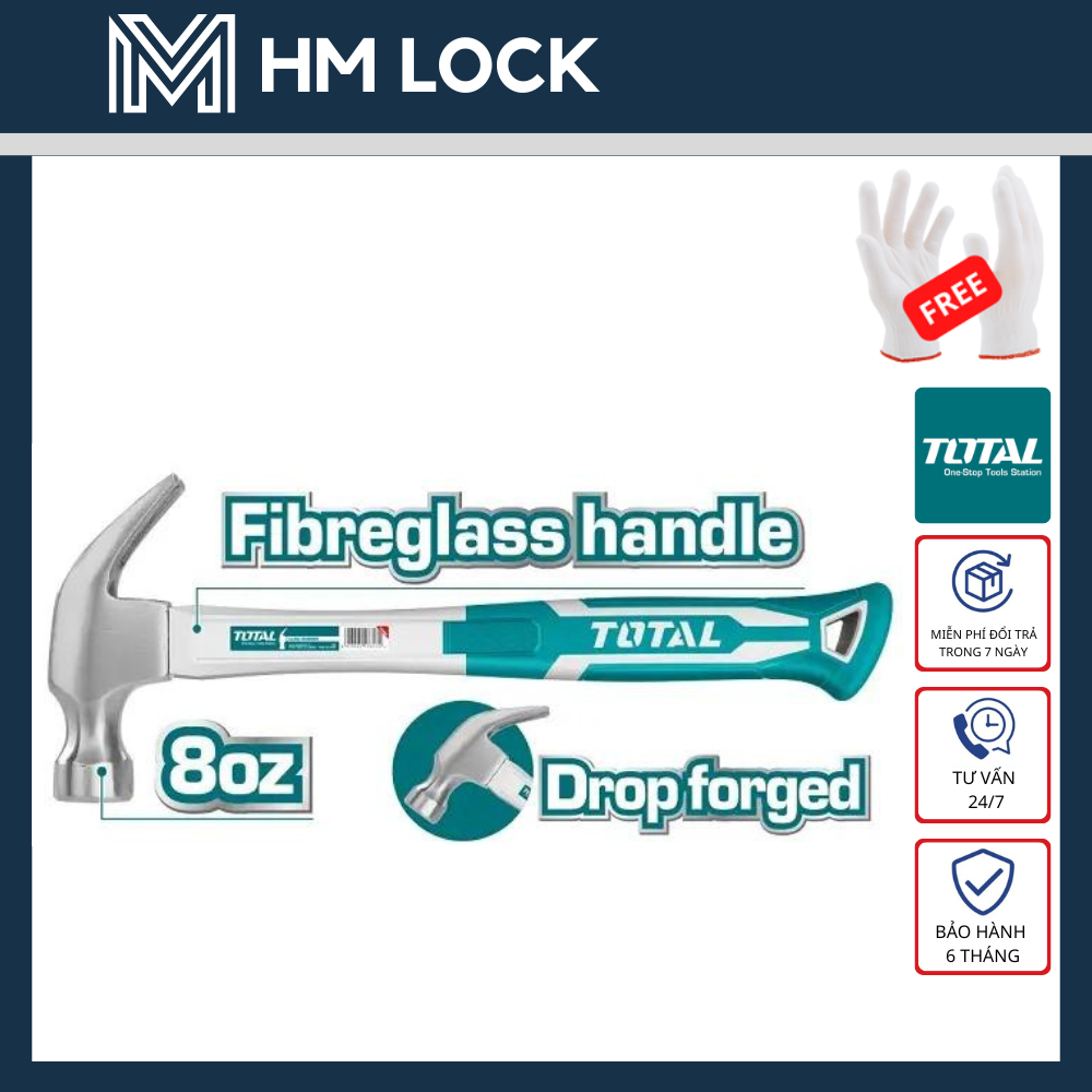 Búa nhổ đinh 220g total - hàng chính hãng - tht7386 - hm lock