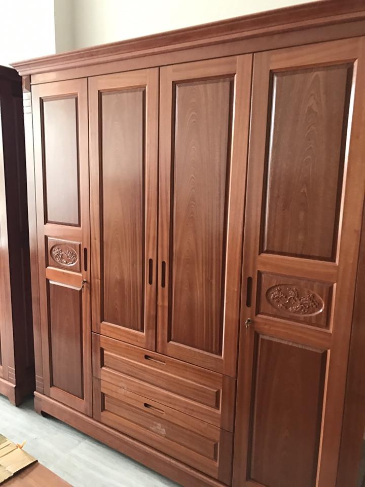 Tủ áo 4 cánh gỗ xoan đào