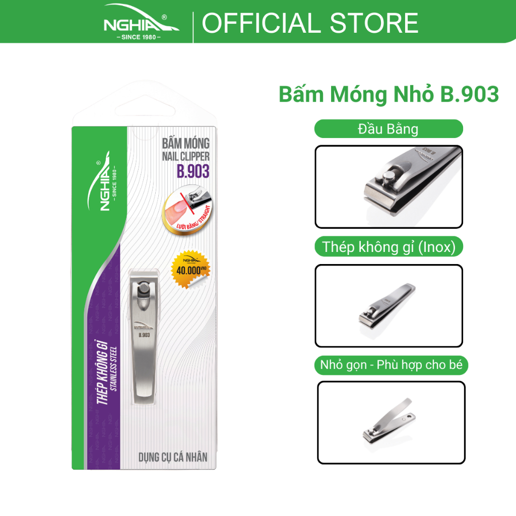 Bấm móng tay kềm nghĩa bấm móng tay nhỏ inox, bấm b903/bấm b904/bấm 902
