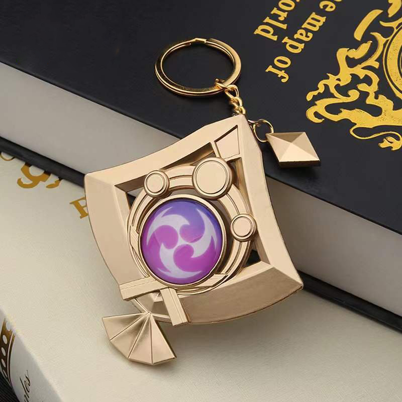Móc khóa kim loại mô hình vision yae miko game genshin impact anime chibi
