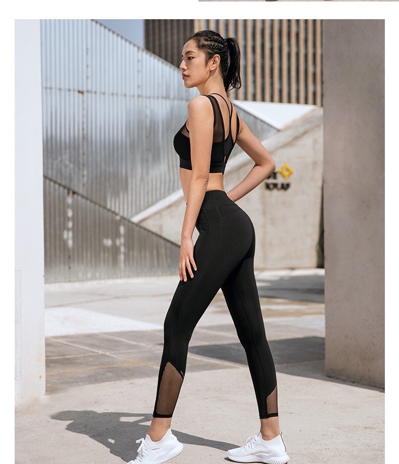[HCM]Bộ đồ tập gym yoga phối lưới dây lưng siêu xinh chất liệu thun mềm co giãn mạnh hàng thiết kế đẹp Lô mới giá tốt - LINA SPORT