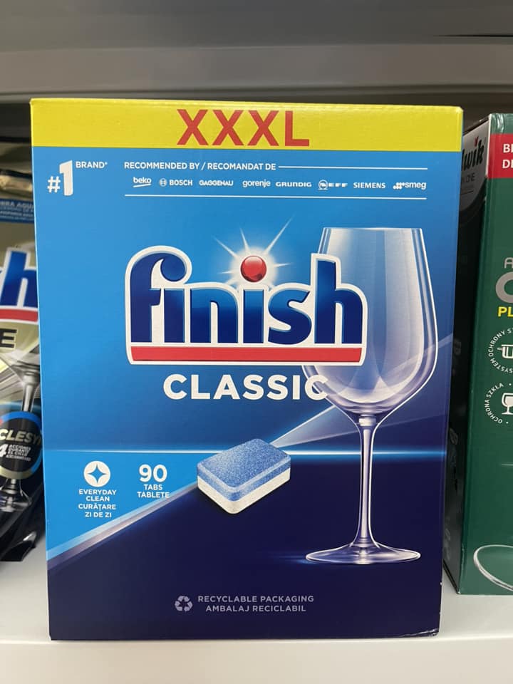 Viên rửa bát Finish Classic 90 viên Nhập khẩu từ Châu Âu + Tặng viên Finish Nhật