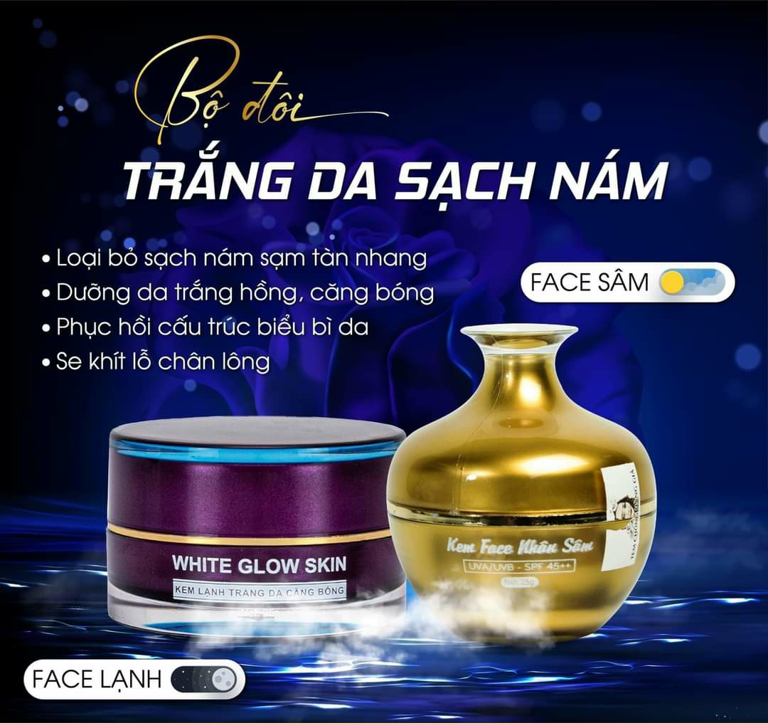 Combo làm đẹp ncollagen ngày đêm kem lạnh + kem face nhân sâm