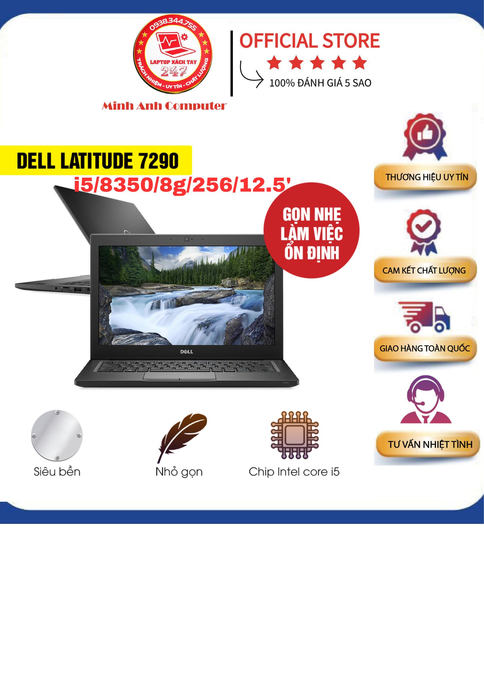 Laptop Mini 12 5 Dell 7290 Core I5 8350uRam 16GbSSD 256Gb M ng Nh p laptop-mini-12-5-dell-7290-core-i5-8350uram-16gbssd-256gb-m-ng-nh-p