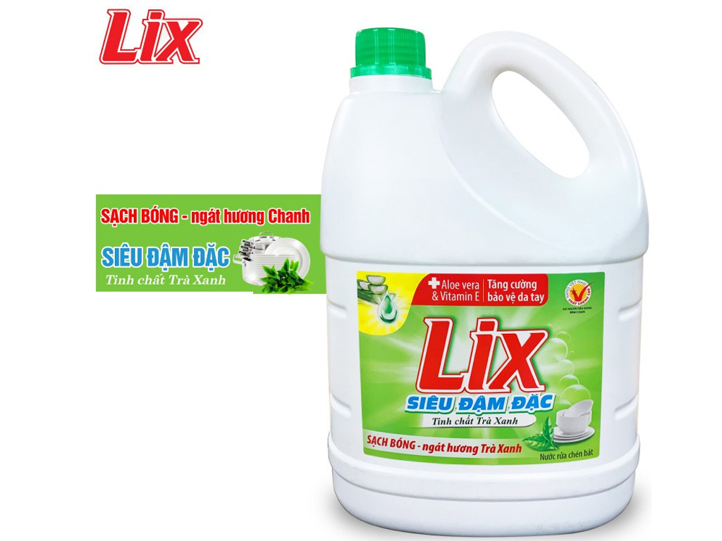 Nước Rửa Chén LIX 3.5Kg Siêu Đậm Đặc Trà Xanh