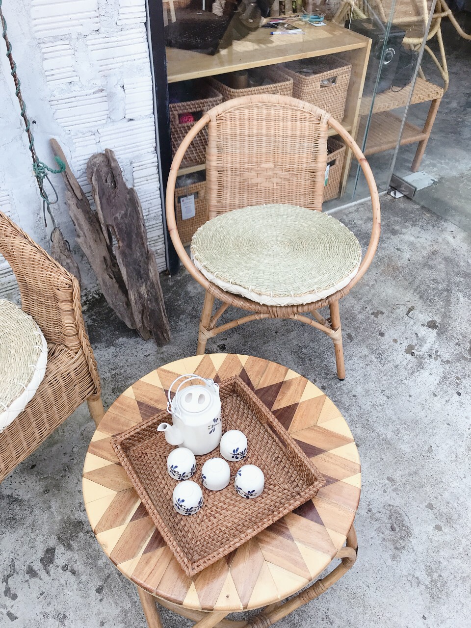 Bàn Trà Mây Các Kích Thước Phong cách Vinage Boho Siêu Xinh Xắn Decor Trang Trí Nhà Cửa Phòng Bé, Phòng Khách, Ban Công