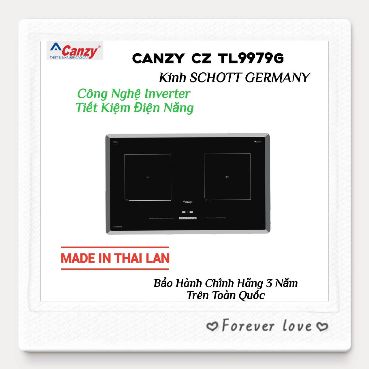 [Trả góp 0%]Bếp Từ Đôi Cao Cấp Kính SCHOTT GERMANY CANZY CZ TL9979G