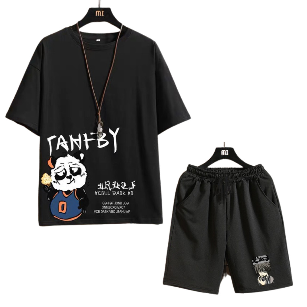 Set Bộ Đồ Thun Nam Năng Động, Đồ Bộ Mặc Nhà Cọc Tay Mùa Hè In Hình Gấu Trúc TANFBY - G9.shop S0
