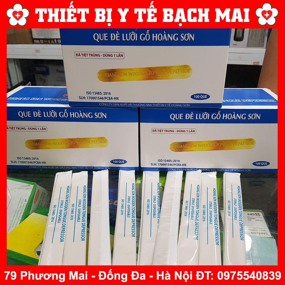 Que Đè Lưỡi Gỗ Hoàng Sơn Đã Tiệt Trùng - Que Gỗ Ghép Thủ Công