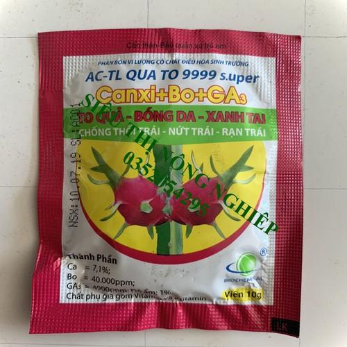 Bộ 10 viên Canxi+Bo+Ga3 - Phân bón vi lượng to quả bóng da xanh trai