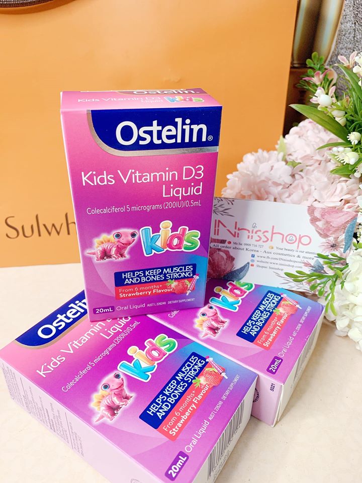 (ÚC - ĐỦ BILL) OSTELIN Kids Vitamin D3 Liquid 20ml