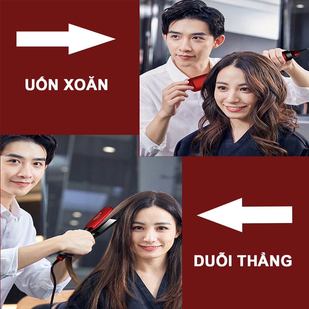 Máy uốn tóc, máy duỗi tóc, máy ép tóc  4 mức nhiệt  cao cấp- MDT