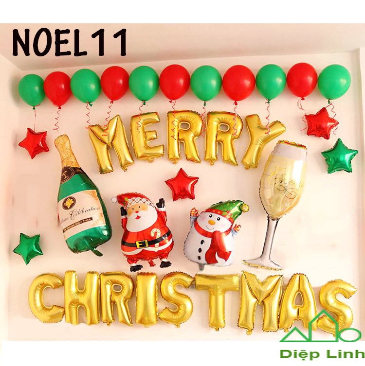 Sét bóng trang trí chủ đề giáng sinh noel mẫu mới 2020
