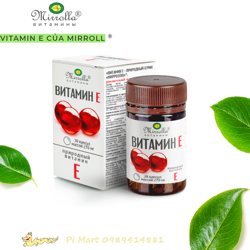 Vitamin E đỏ Mirroll Nga 270mg