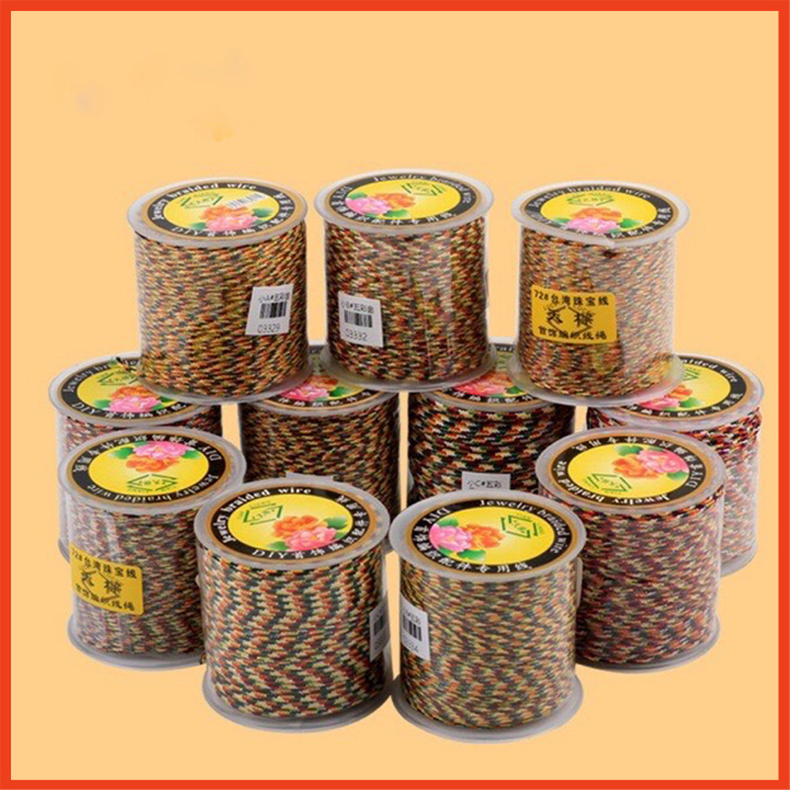 Cuộn chỉ ngũ sắc đan vòng-xỏ chuỗi dài 50m tết vòng tay ..