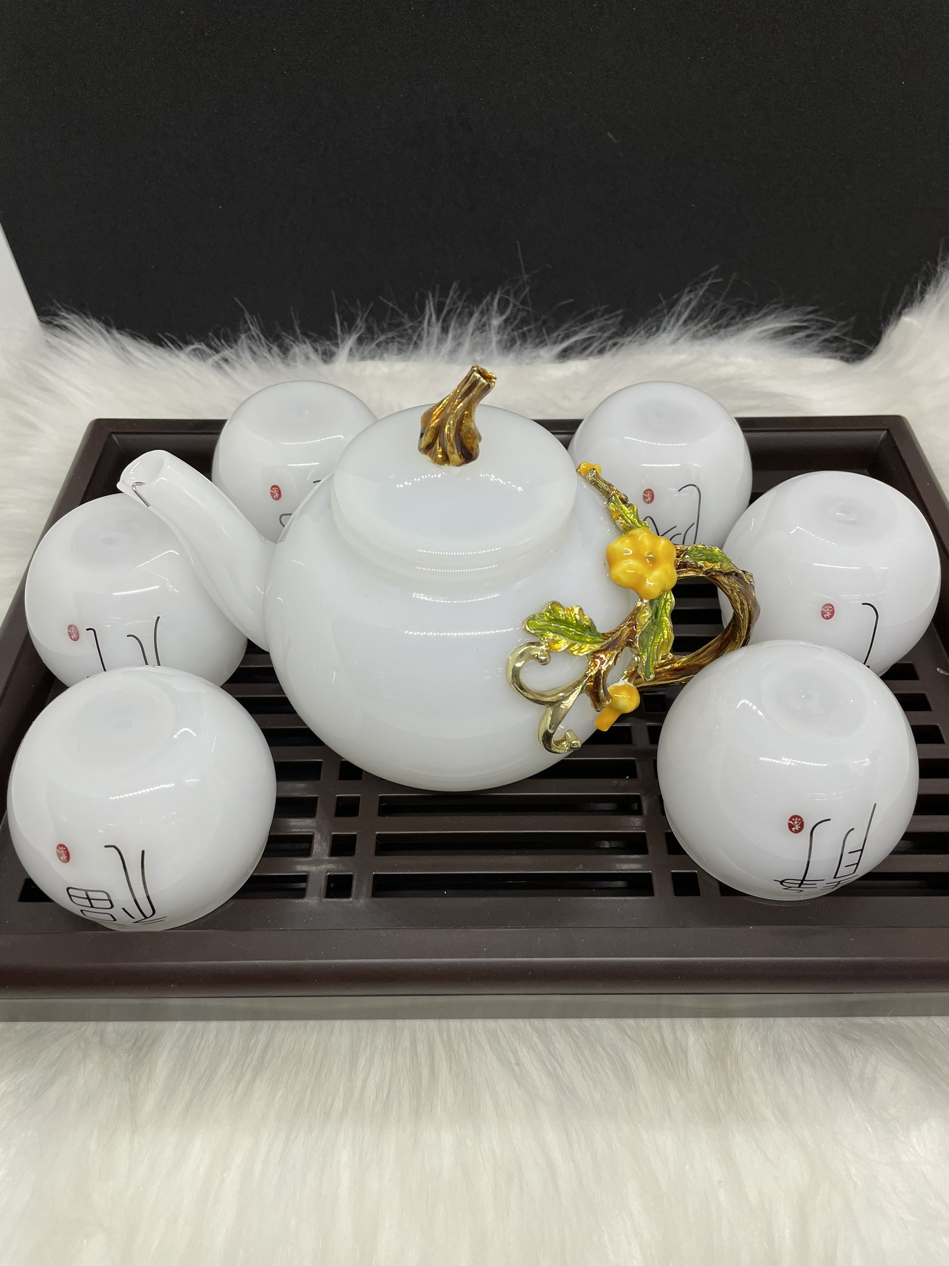 Bộ ấm chén ngọc Onyx Góc Phong Thủy