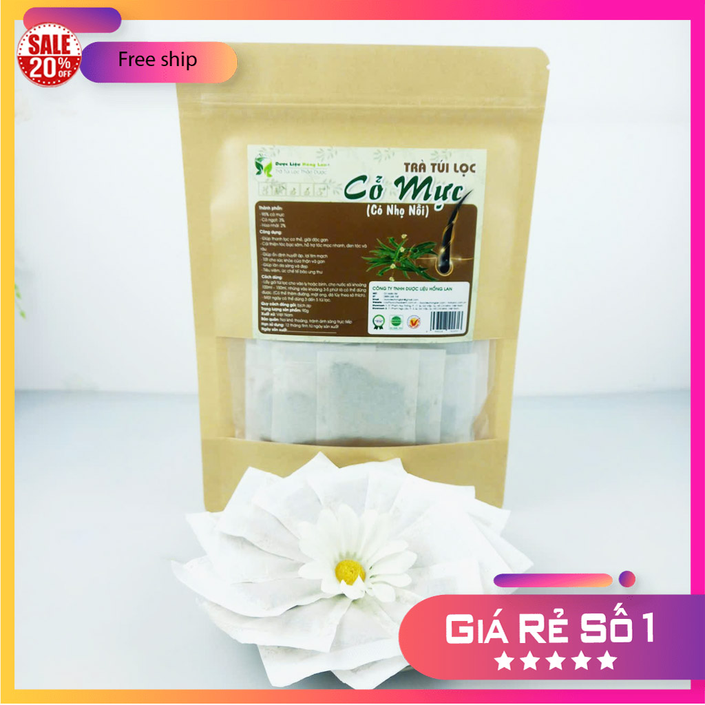 Trà Túi Lọc Cỏ Mực (Cỏ Nhọ Nồi) túi zip 90g - Giúp Bổ thận mát gan, ổn định huyết áp, lợi tim mạch, hỗ trợ điều trị rụng tóc, diệt khuẩn, tiêu viêm, ức chế ung thư, ...