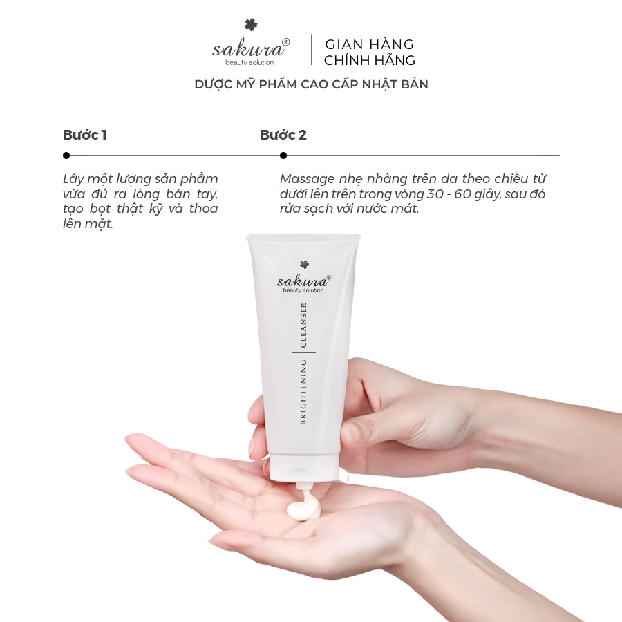 Sữa rửa mặt trắng da Sakura Brightening Cleanser 100ml
