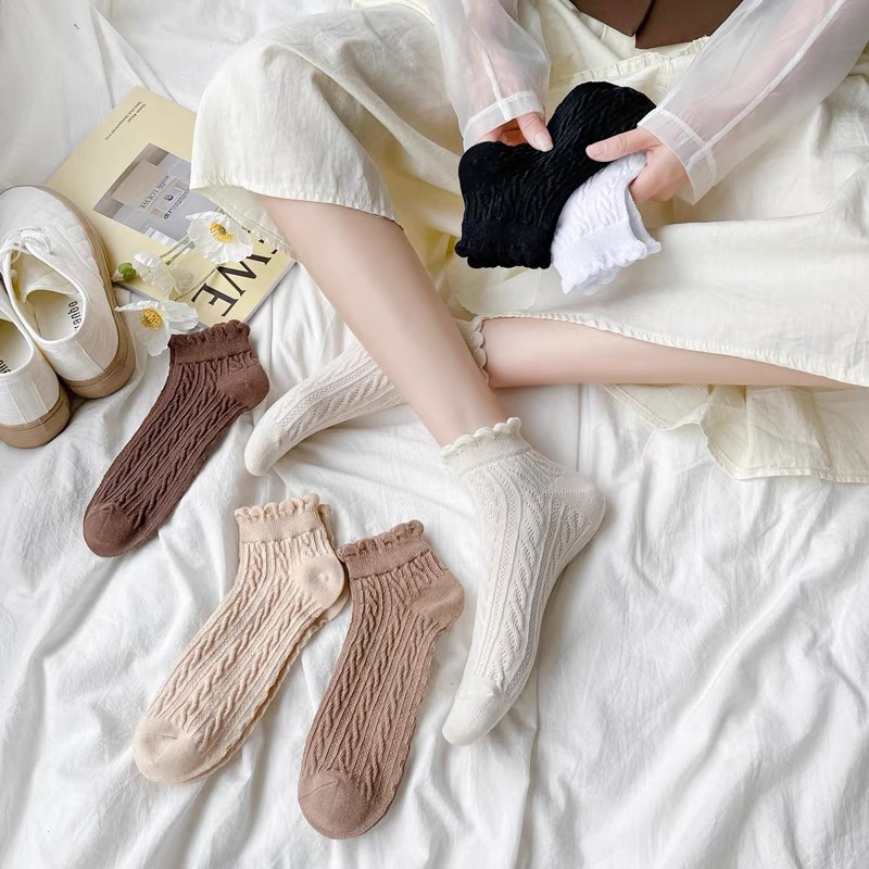 Set of 10 pairs Korean socks lovely stripe girls socks