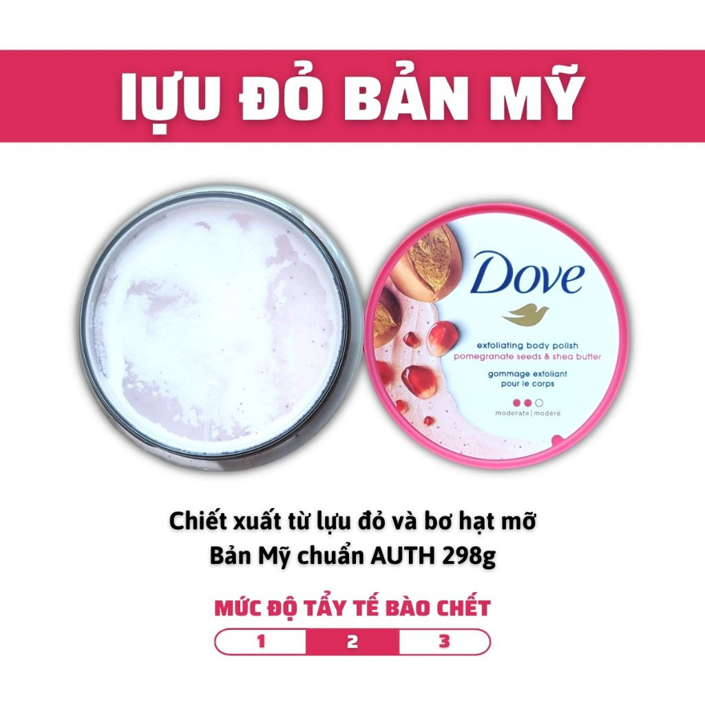 [Bản Mỹ] Tẩy Da, Tế Bào Chết Body Toàn Thân Dove Mỹ Date 2025 Giúp Da Mịn Màng Căng Bóng 298GR - Wincy Mart