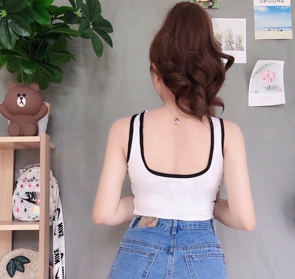 Áo ba lỗ lụa body phối viền cổ viền tay TTKX0344