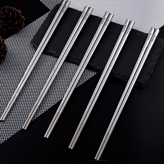 [HCM][ Combo 5 Đôi ] Đũa Inox 304 rẻ đẹp bền ( hoàn tiền nếu không đúng inox 304 )