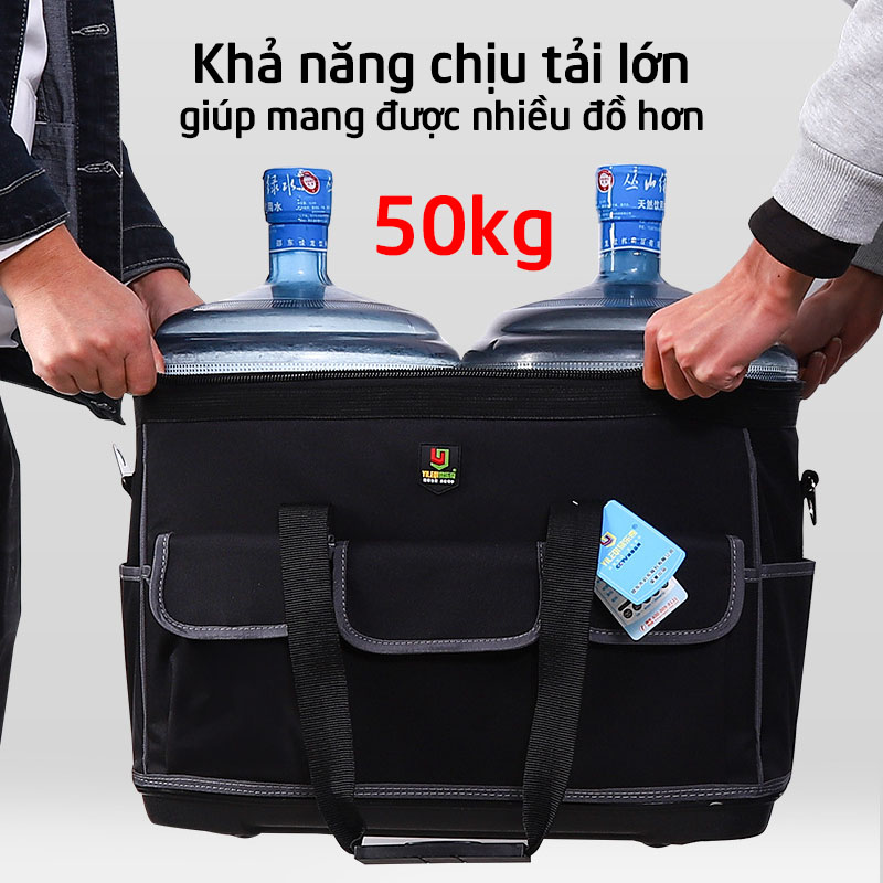 Túi đựng đồ nghề nắp vuông cho thợ điện nước kỹ thuật đế nhựa chống thấm nước chắc chắn