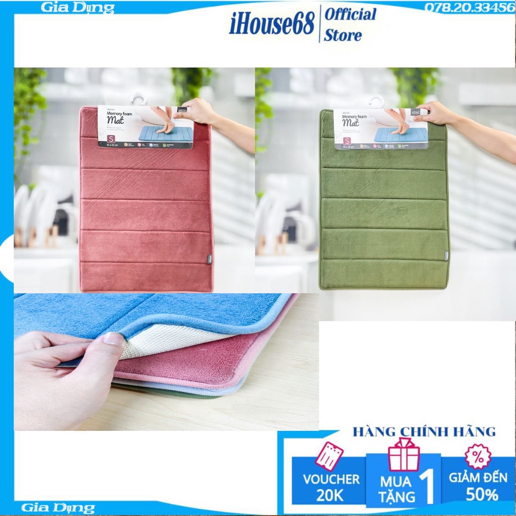 Thảm Chùi Chân Lock&Lock Memory Foam Basic MAT512, MAT513 4 Màu Thoải Mái Chọn Lựa