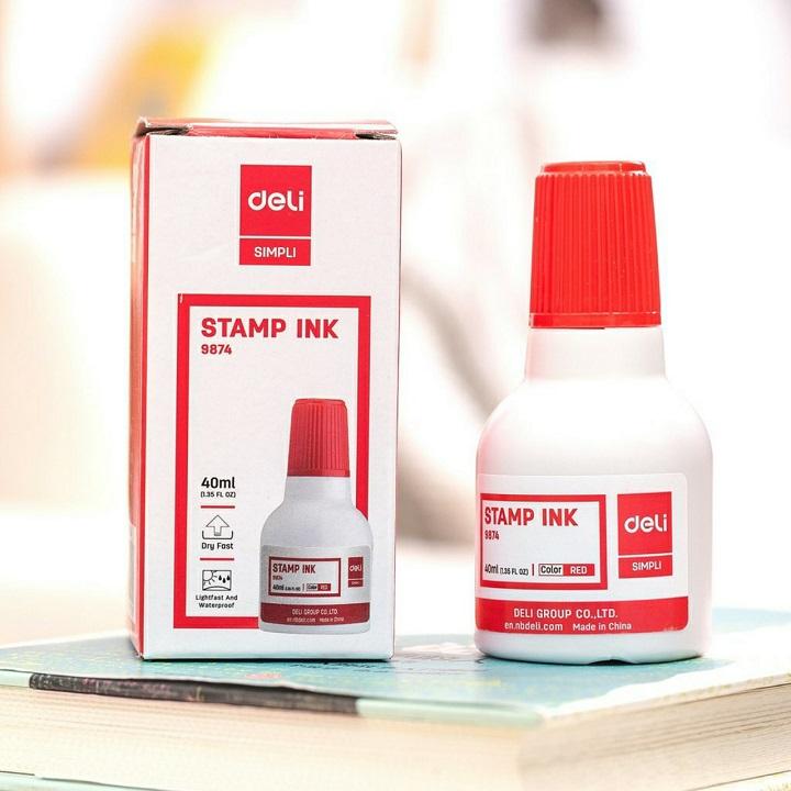 Mực con dấu Deli 9874 - 40ml