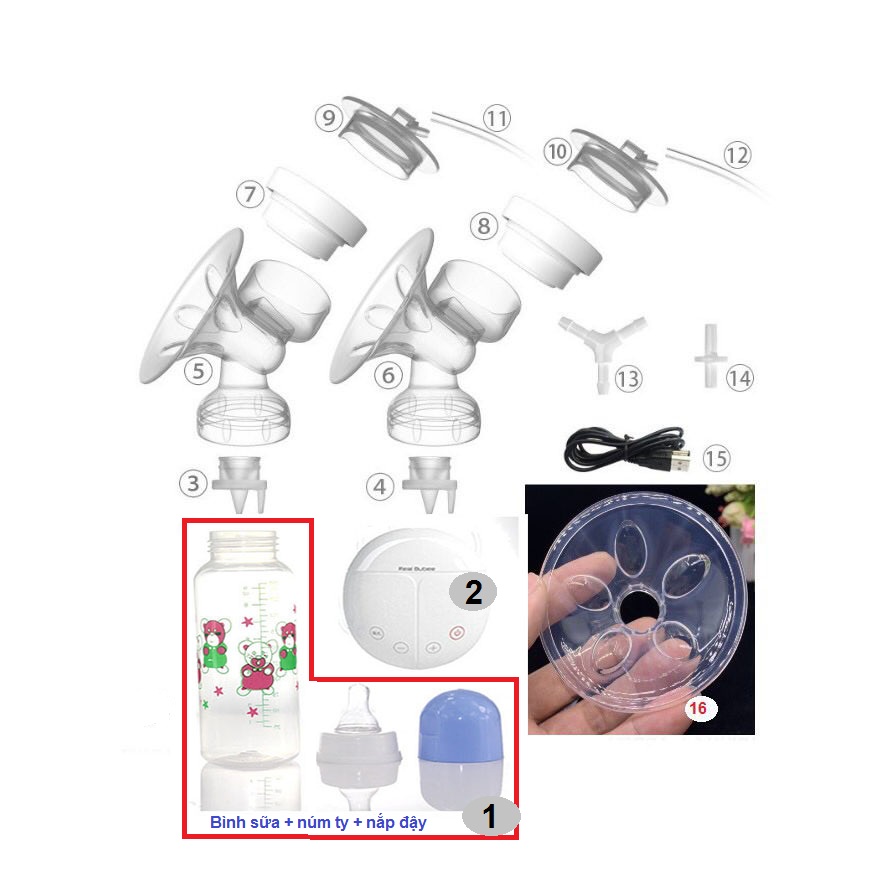 Phụ kiện máy hút sữa real bubee các loại