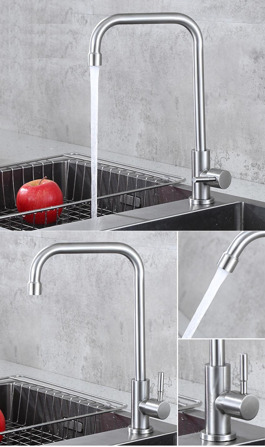Vòi rửa bát chén inox sus 304 ống phi 18
