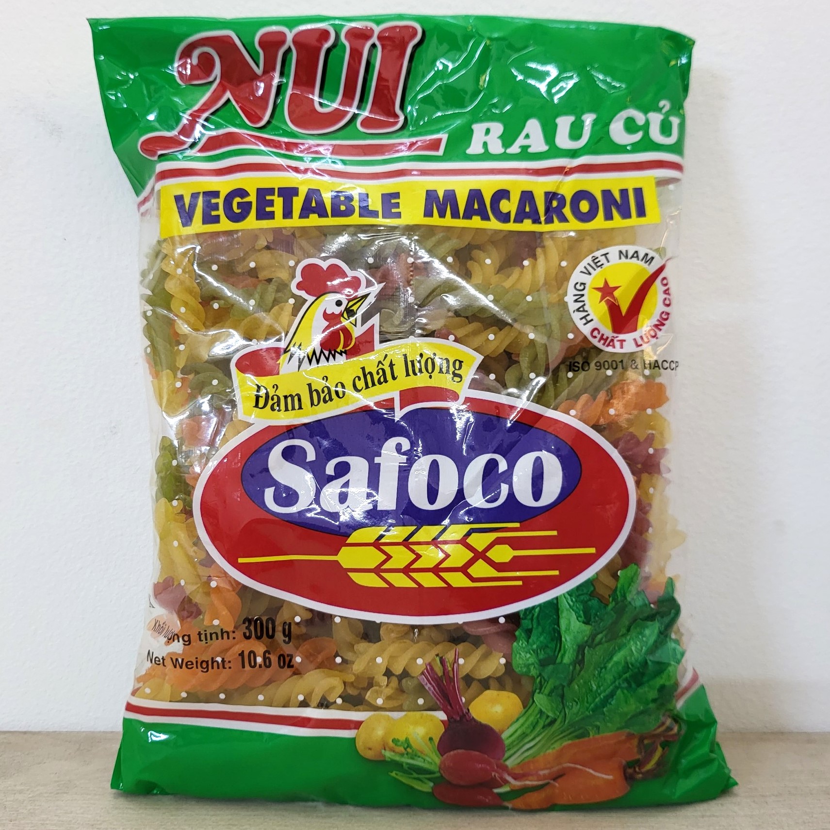 (gói XOẮN 300g) NUI RAU CỦ XOẮN SAFOCO Spiral Saphes Vegetable Macaroni