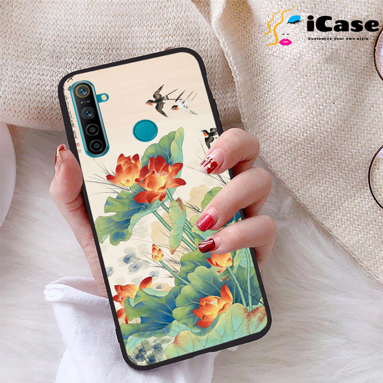 Ốp lưng realme 5 viền dẻo tpu bst sen