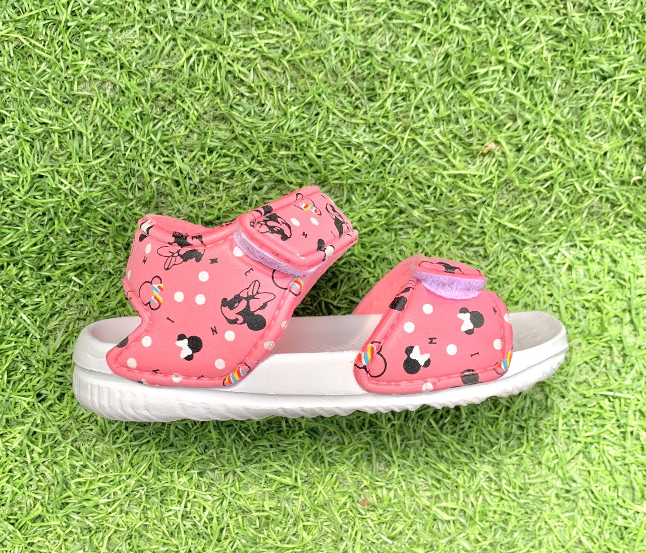 Sandal Xốp Nhí Nơ Cho Bé Gái Siêu Nhẹ Đế Mềm Hoạ Tiết Mickey