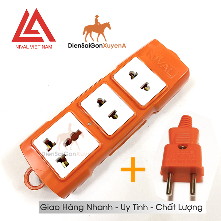COMBO Phích Cắm Điện Siêu Tải 3000W và Ổ Cấm Không Dây Siêu Chịu Tải NIVAL 6000W - Điện Sài Gòn Xuyên Á