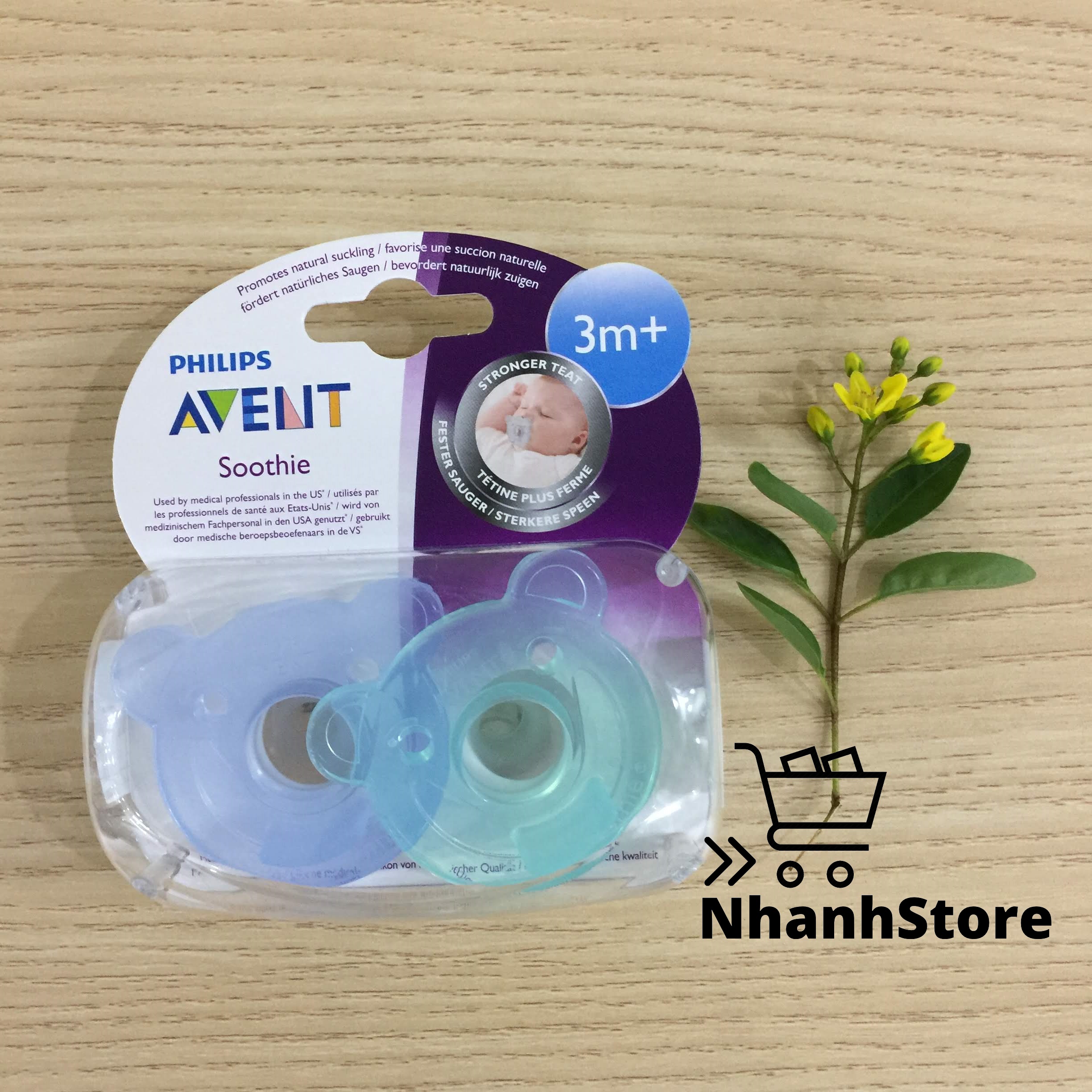 Ty ngậm CHỐNG VẨU Avent, cho bé từ 3 tháng [Sản xuất tại USA]