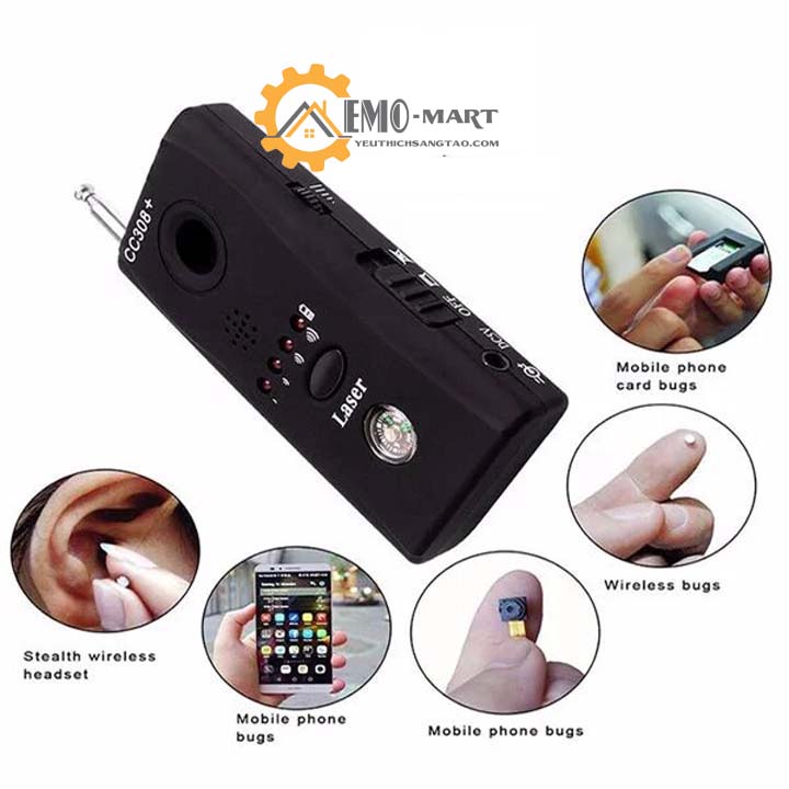 [FreeshipMAX] Máy phát hiện thiết bị nghe lén, camera ghi hình CC308+