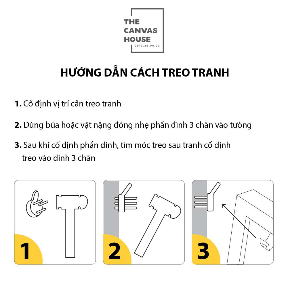 Tranh Canvas Bông Hoa Trắng (Đã có khung, móc, đinh treo) - The Canvas House
