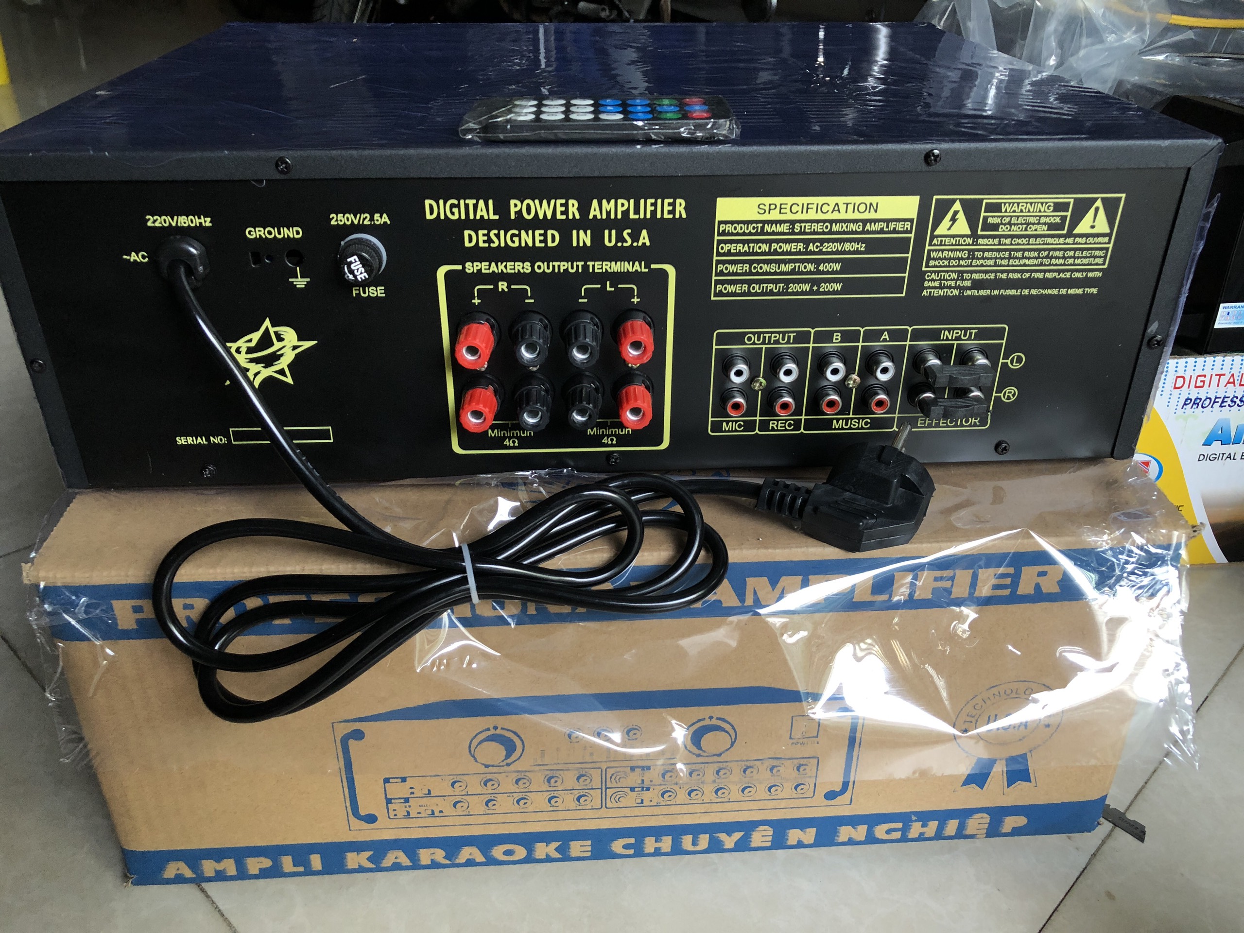 Amply Thunder Pro-6900 Plus chạy 12 sò-Bluetooth Cs 750W
