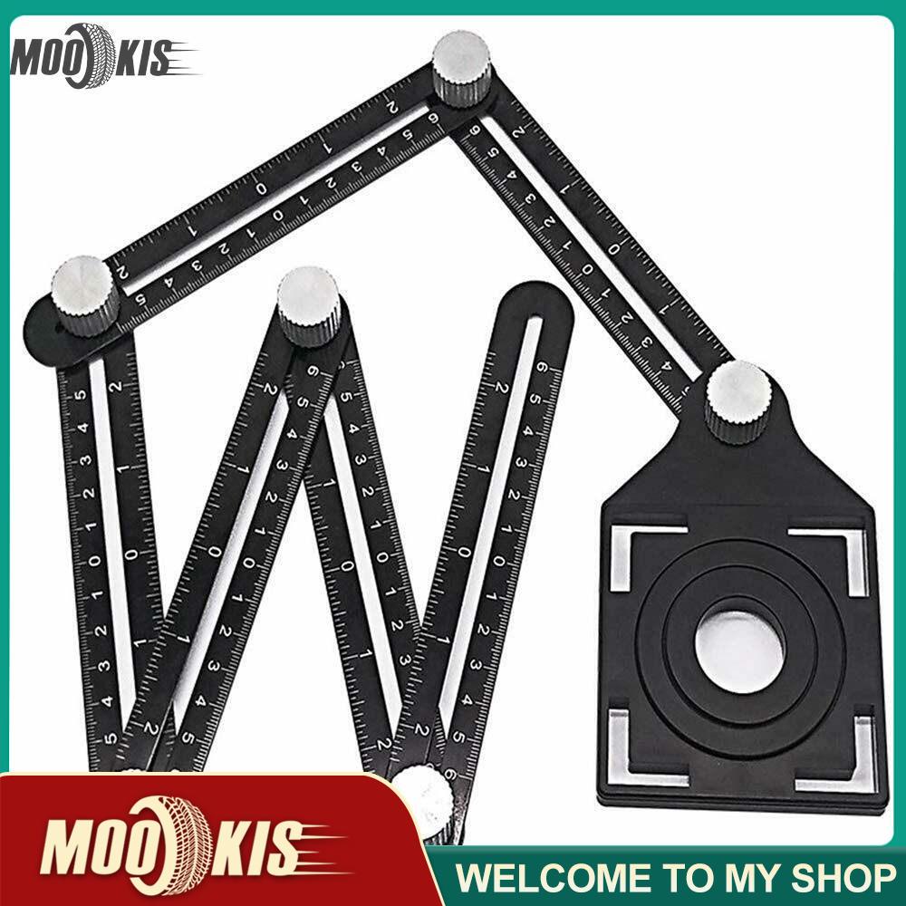 6 Mặt Định vị Ngói Đa năng Bộ định vị có thể điều chỉnh Đo lường Định vị Thước Công cụ Mẫu Công cụ Đa góc Home Tools