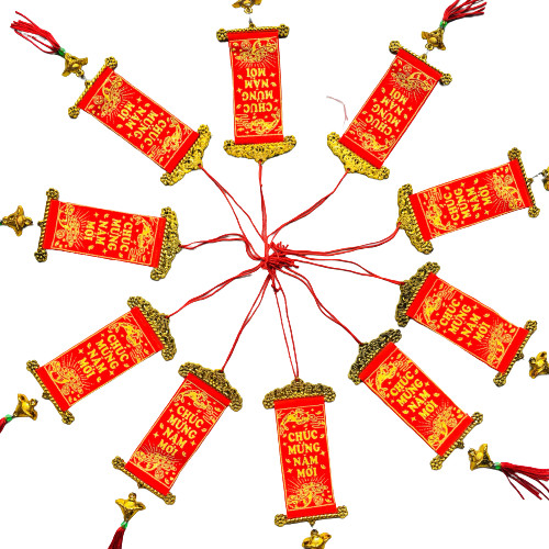Liễng treo tết, dây treo chúc Tết câu đối dây treo phụ kiện trang trí Tết 2022 trang trí cho cây mai hoặc trang trí bàn thờ trang trí nhà cửa ngày Tết đều dùng được, trang trí Tết, Tân Nhiên Online
