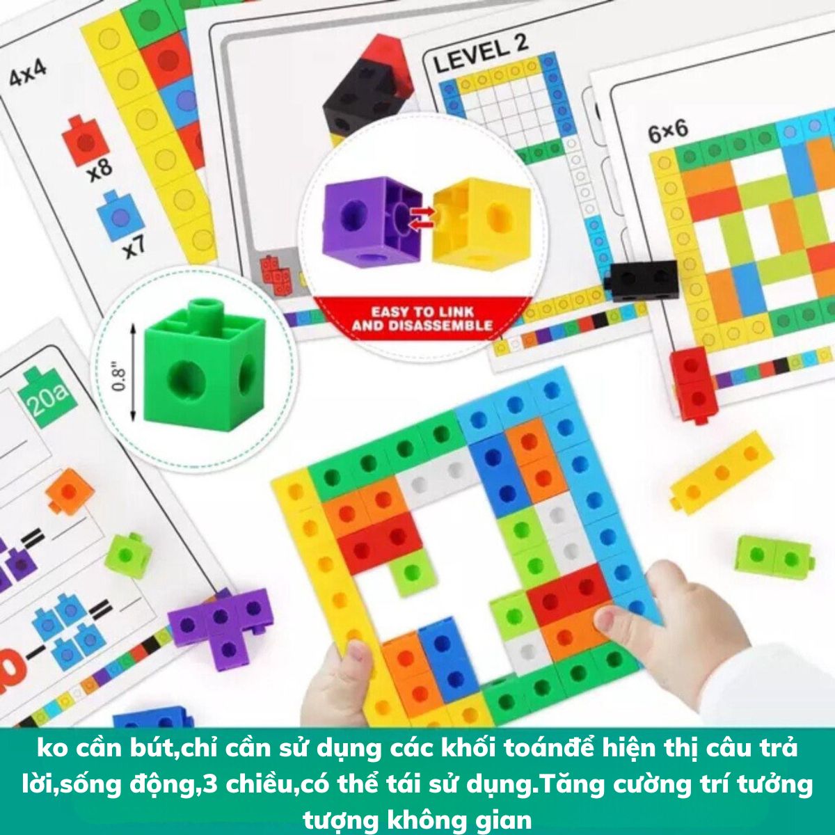 Math link cube number block educational toy kid miniture thinking math learning tools-Soc shop 2023