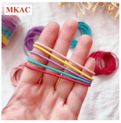 [HCM]Sét 100 dây cột tóc trơn Mix 5 màu kèm túi zip