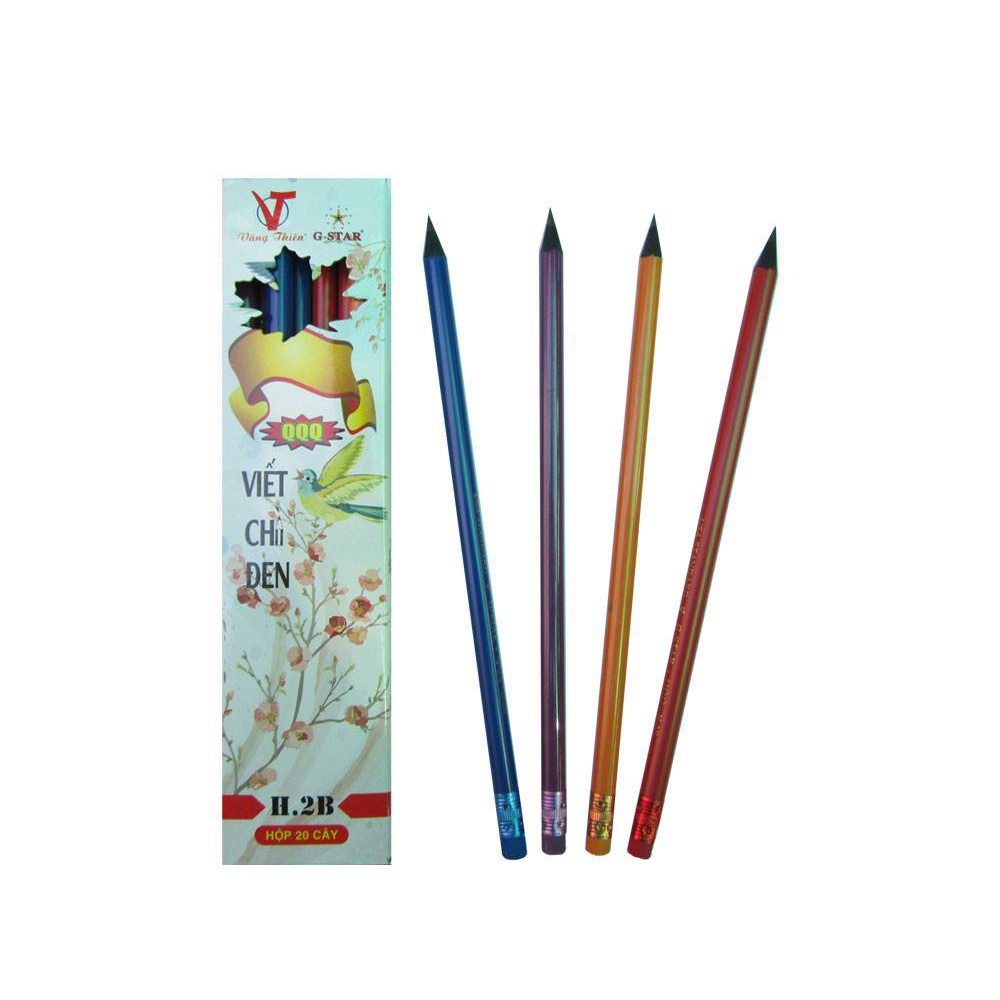 Hộp 12 cây viết chì HB G-star QQQ thân tròn nhiều màu