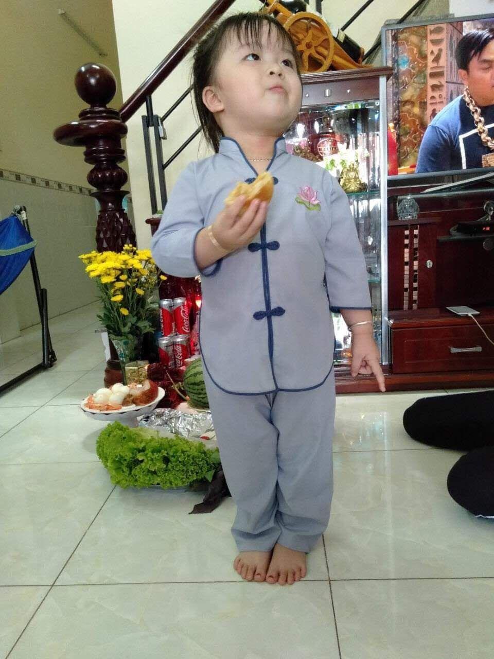 [HCM]Đồ lam đi chùa bé gái - Mẫu cổ tàu