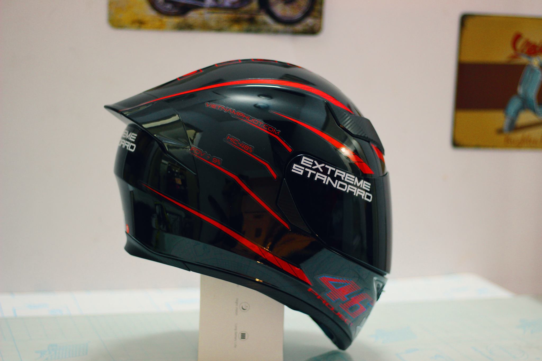 Tem decal dán nón bảo hiểm cho nón Fullface và Nón 3/4
