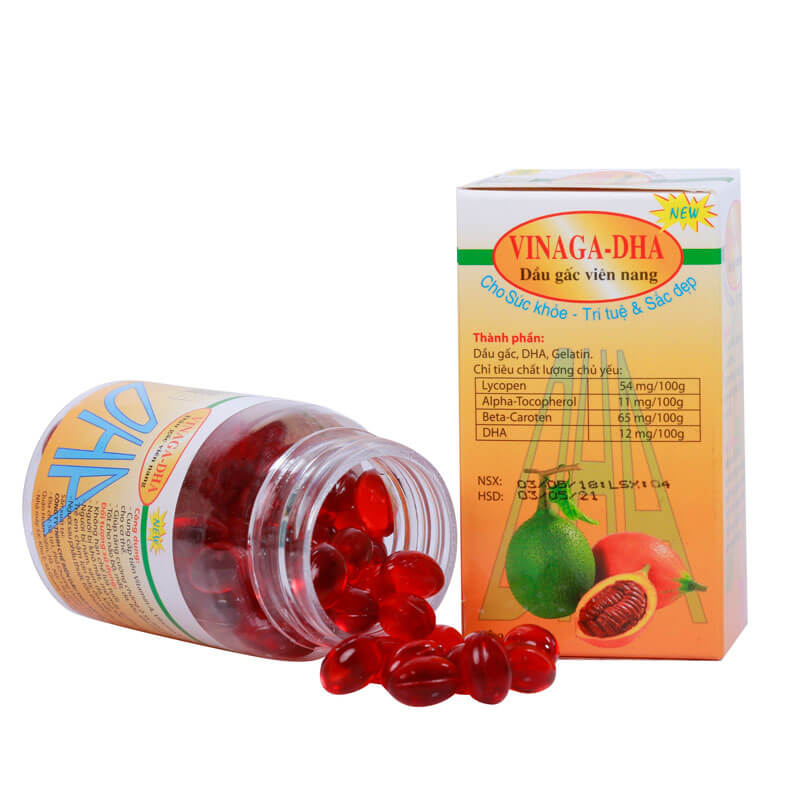 [HCM]Dầu gấc Vinaga-DHA 100 viên
