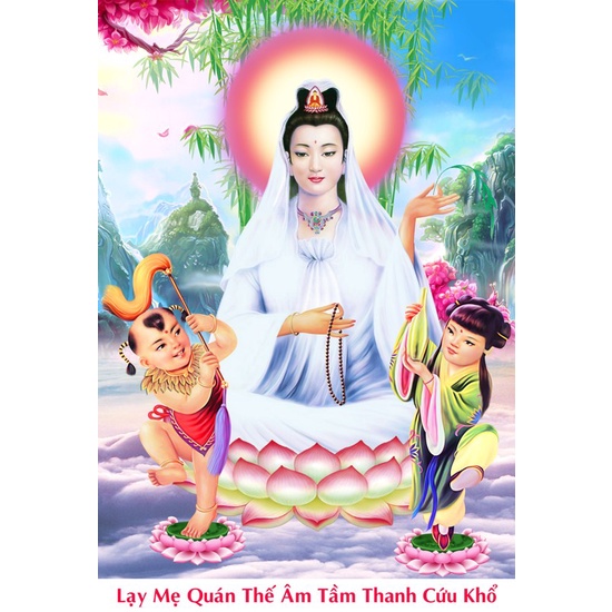 Tranh thêu 5D Phật bà quan âm kích thước 43*59cm