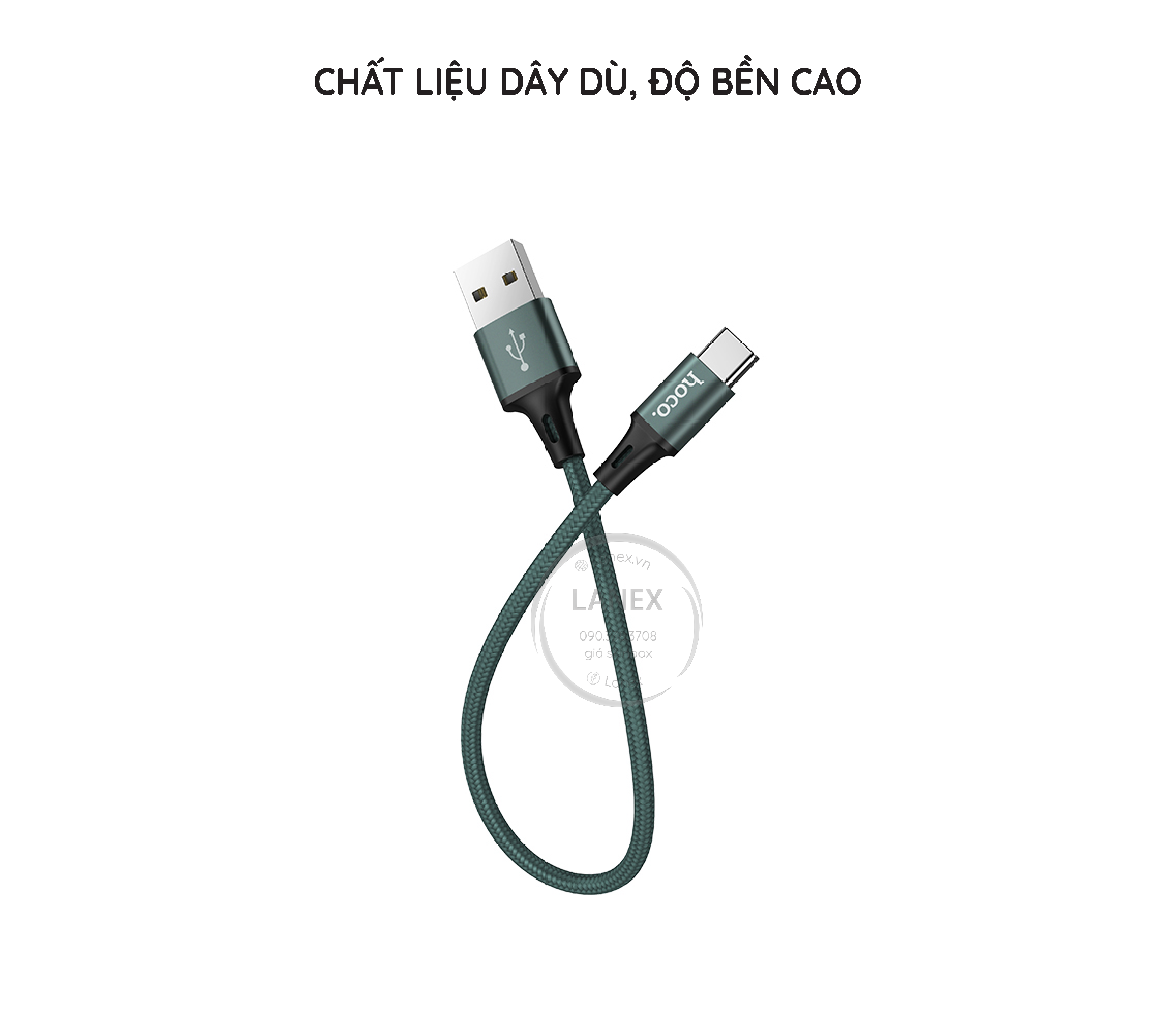 Cáp Sạc Nhanh Hoco Du10 Pro Dây Dù Type C 3.0a Dài 0.25m