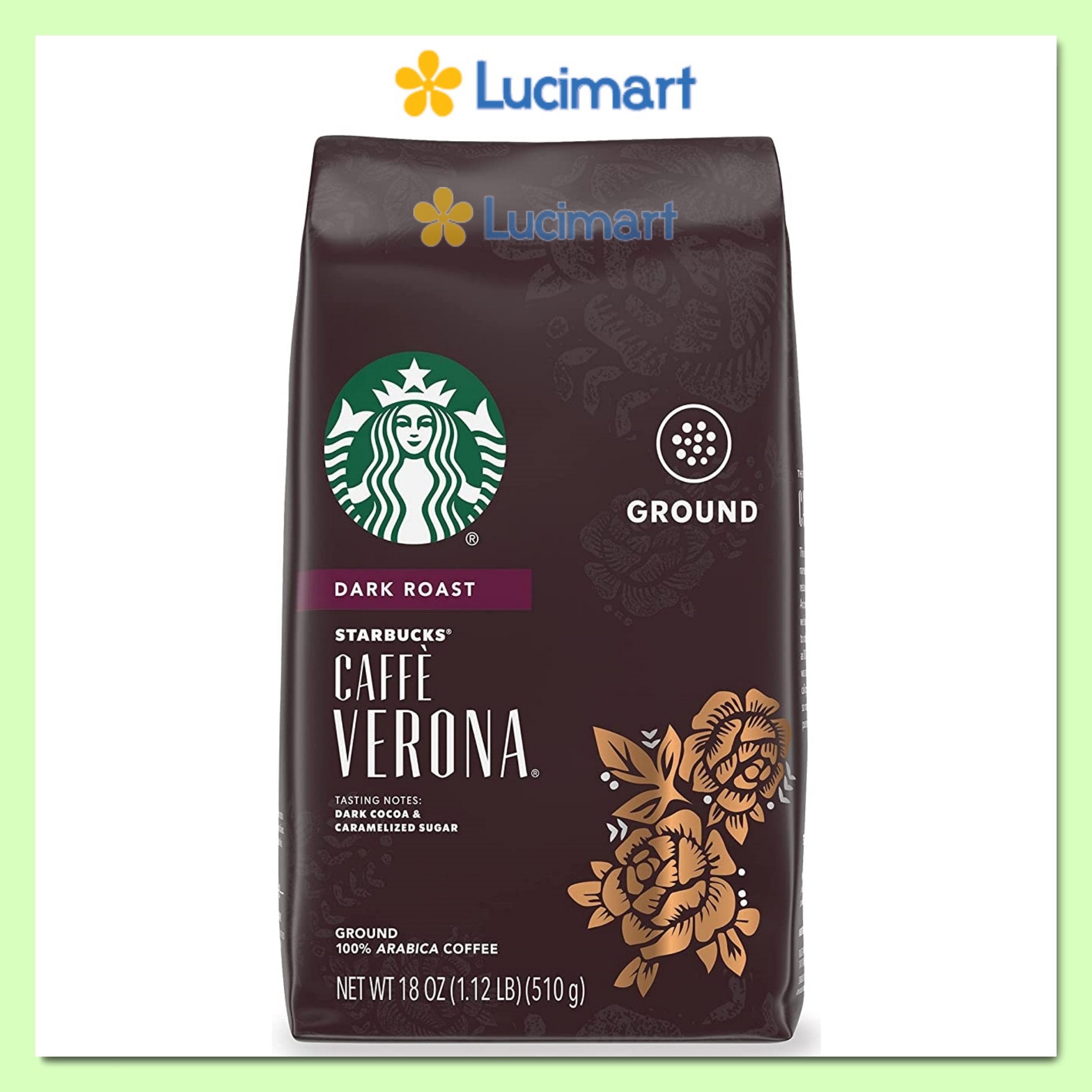 Cà phê Starbucks rang xay sẵn 100% Arabica Coffee Dark Roast (USA)